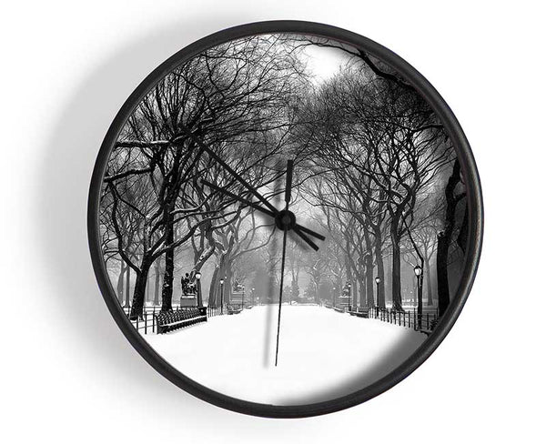 Winter Park B n W Clock - Wallart-Direct UK