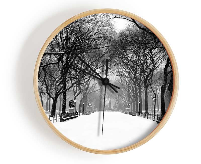 Winter Park B n W Clock - Wallart-Direct UK