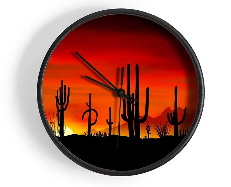 Cactus Sunset Beauty Clock - Wallart-Direct UK