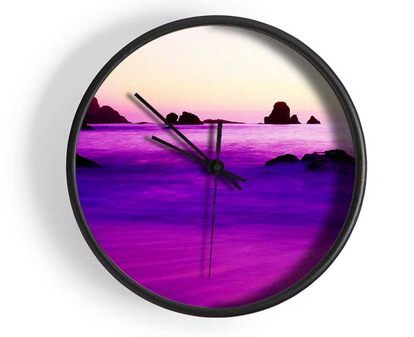 Purple Mist Of The Ocean Clock - Wallart-Direct UK