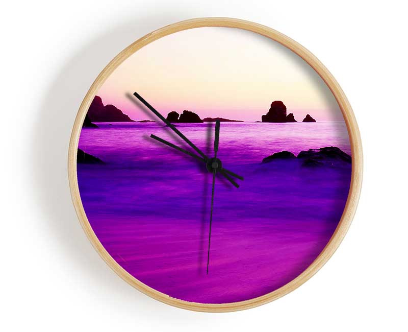 Purple Mist Of The Ocean Clock - Wallart-Direct UK