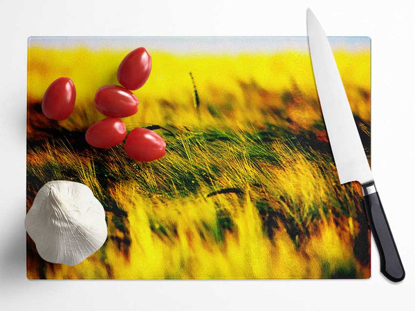 Wheatfield Yellow Glass Chopping Board