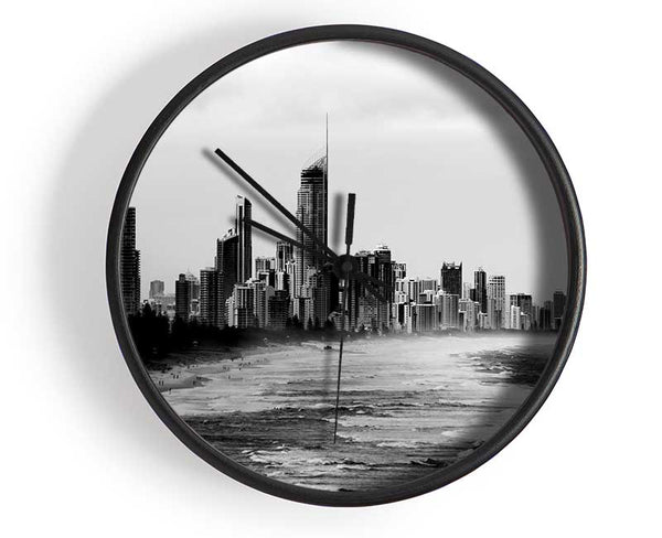 Miami Beach B n W Clock - Wallart-Direct UK