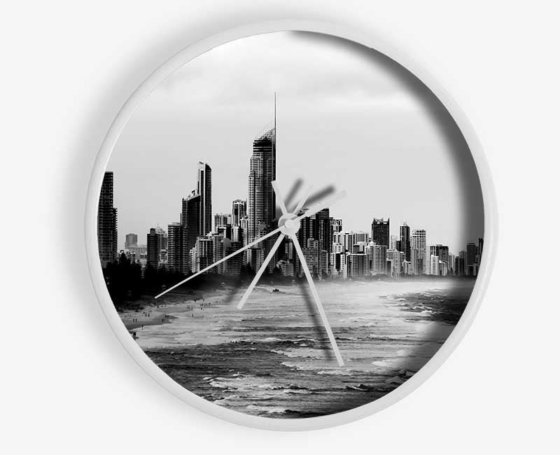 Miami Beach B n W Clock - Wallart-Direct UK