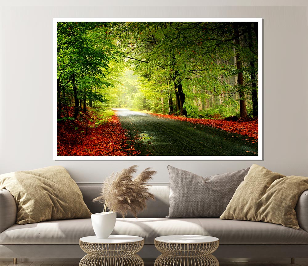 The Woodland Road Print Poster Wall Art