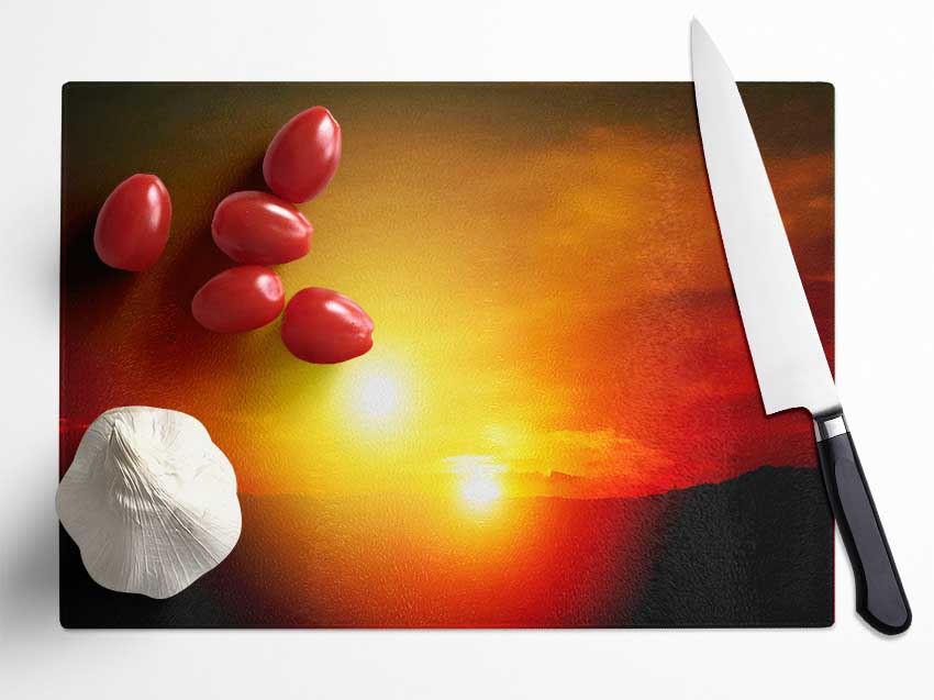 Blazing Sun Duo Glass Chopping Board