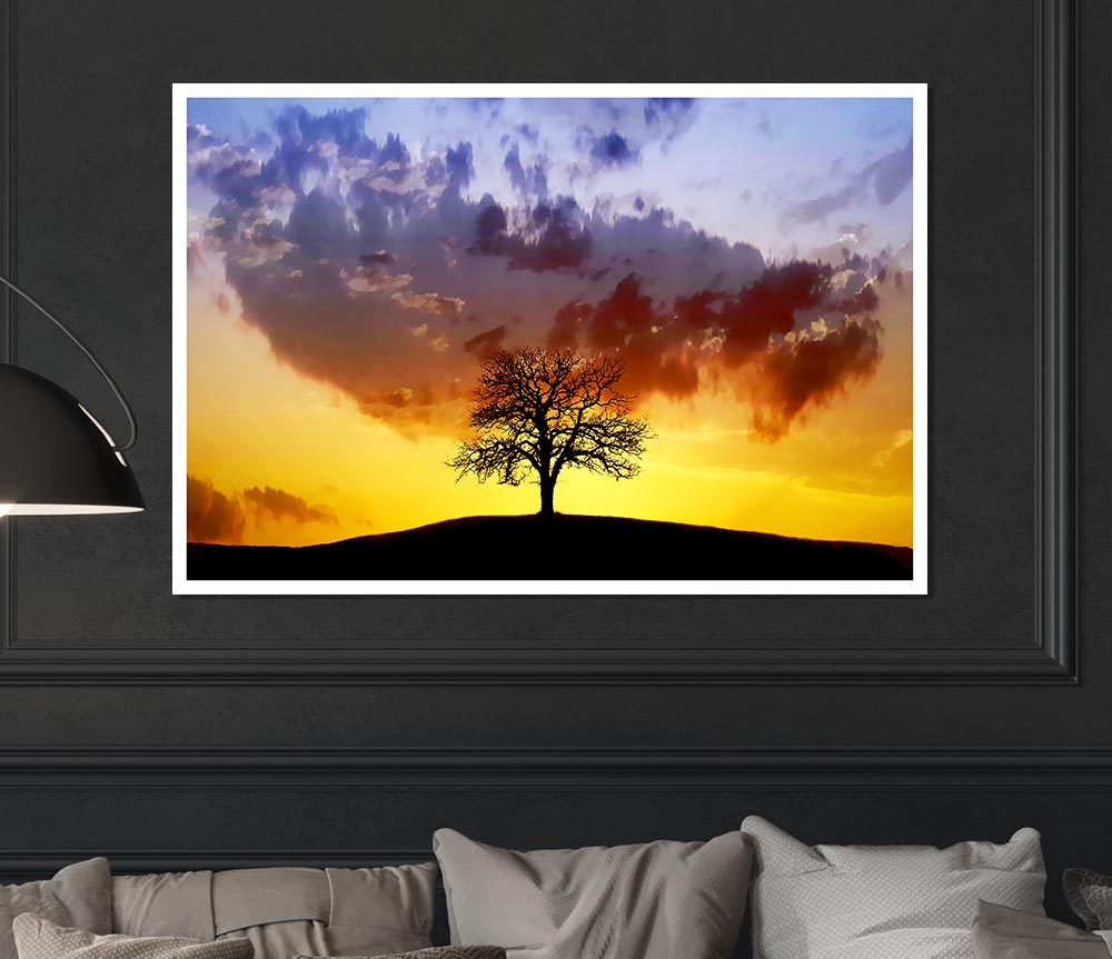 Tree In The Morning Light Print Poster Wall Art