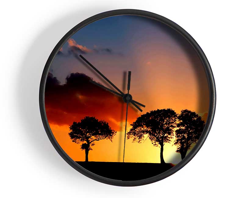 Morning Sunrise Peaking Through The Trees Clock - Wallart-Direct UK