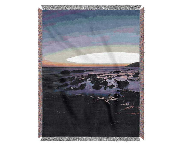 Ocean Rocks At First Light Woven Blanket