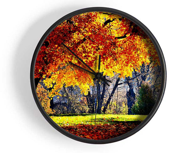 The Golden Autumn Tree Clock - Wallart-Direct UK