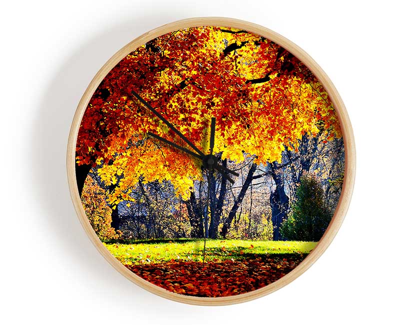 The Golden Autumn Tree Clock - Wallart-Direct UK