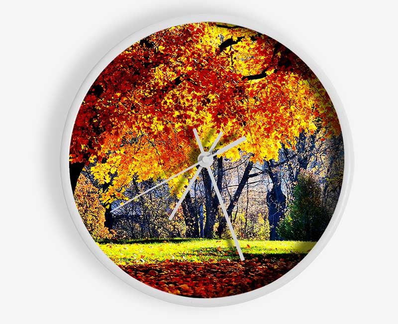 The Golden Autumn Tree Clock - Wallart-Direct UK