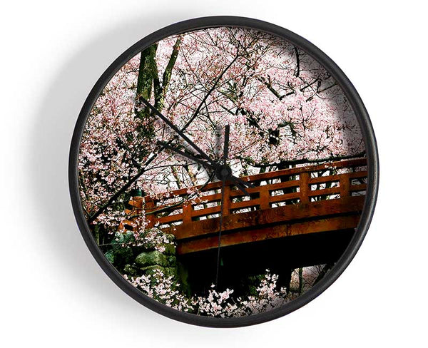 Cherry Blossom Bridge Clock - Wallart-Direct UK