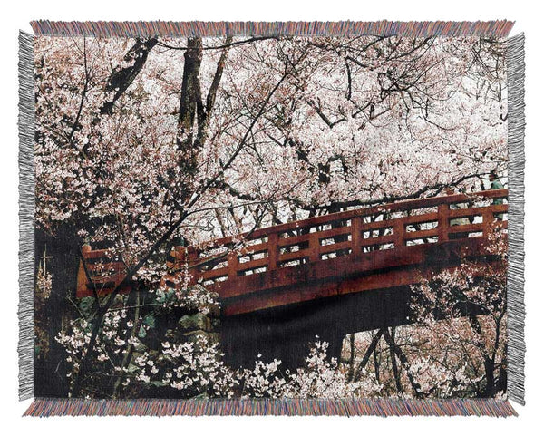 Cherry Blossom Bridge Woven Blanket