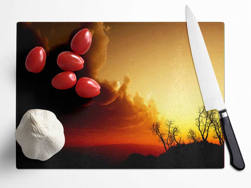 Stunning Sun Clouds Glass Chopping Board