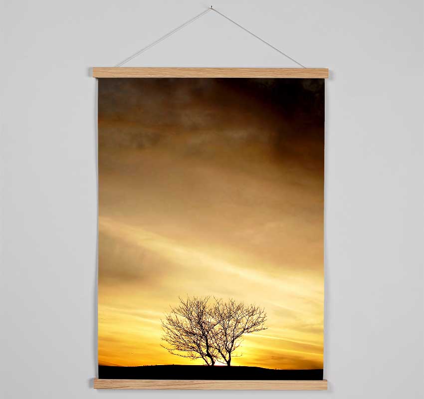 The Lonely Tree At Dusk Hanging Poster - Wallart-Direct UK