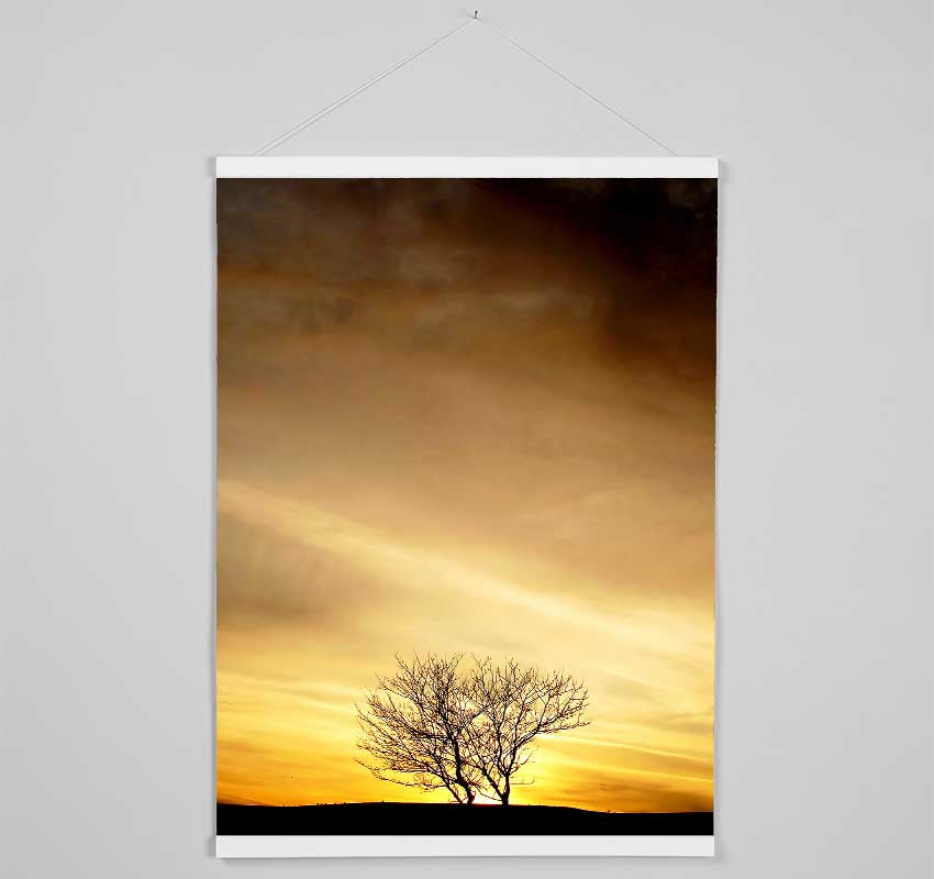 The Lonely Tree At Dusk Hanging Poster - Wallart-Direct UK