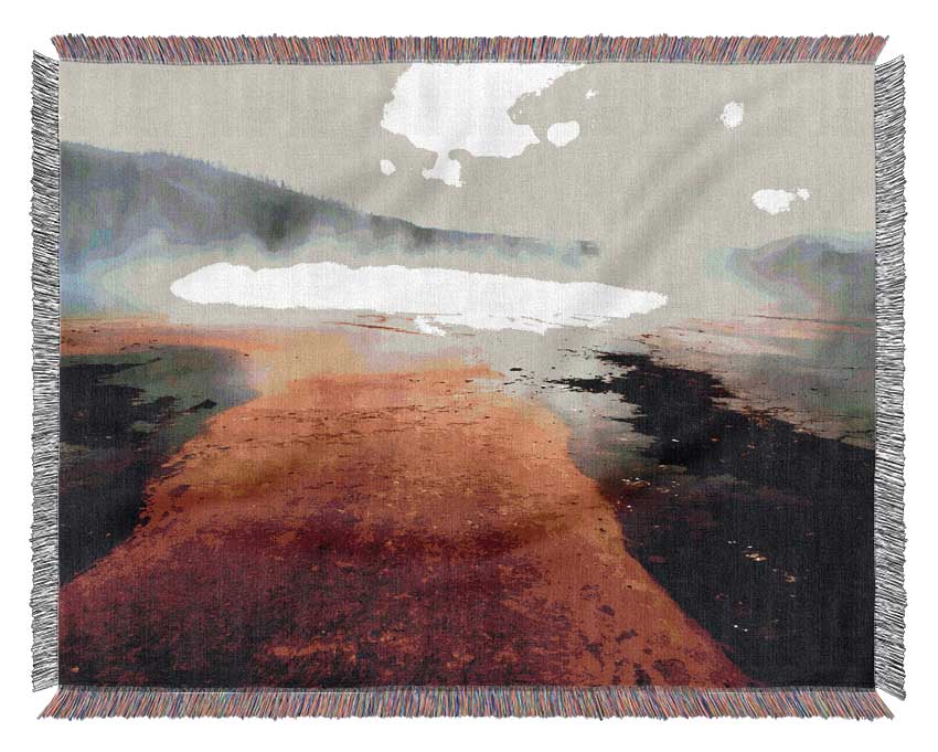 Red Lava Mist Woven Blanket