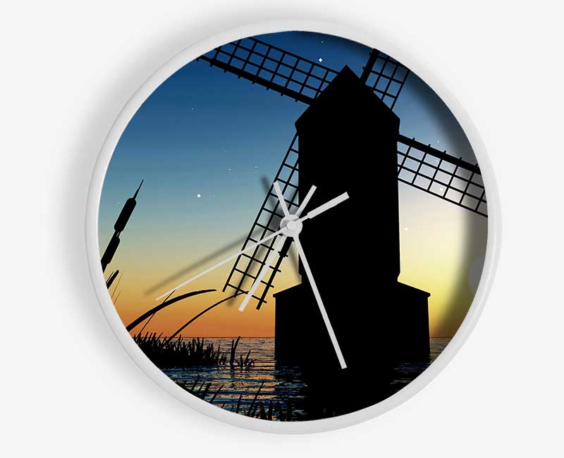 Windmill Ocean Nights Clock - Wallart-Direct UK