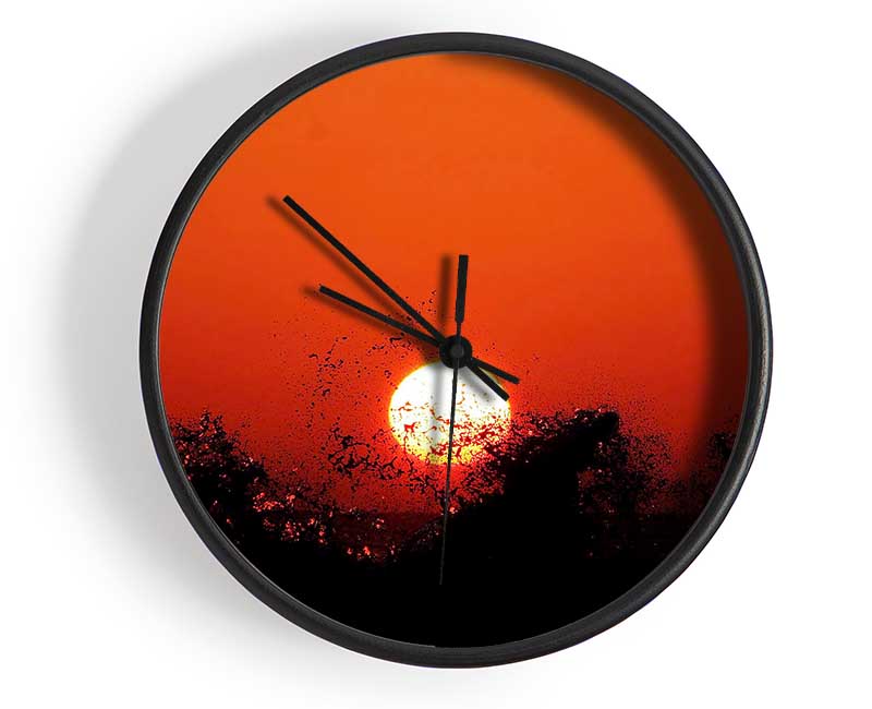 Red Sun Delight Clock - Wallart-Direct UK