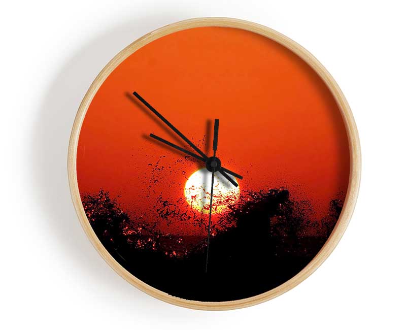 Red Sun Delight Clock - Wallart-Direct UK