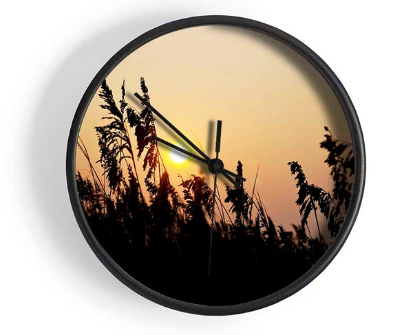 Sun Through The Reeds Clock - Wallart-Direct UK