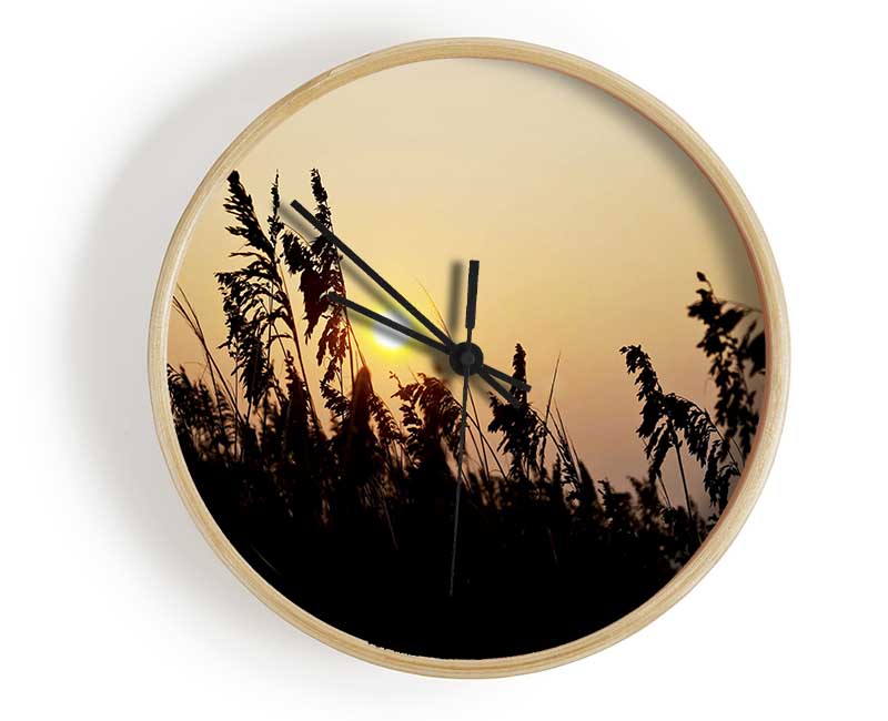 Sun Through The Reeds Clock - Wallart-Direct UK