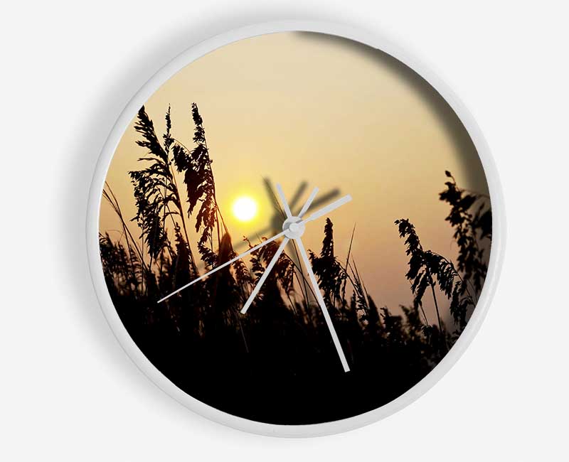 Sun Through The Reeds Clock - Wallart-Direct UK