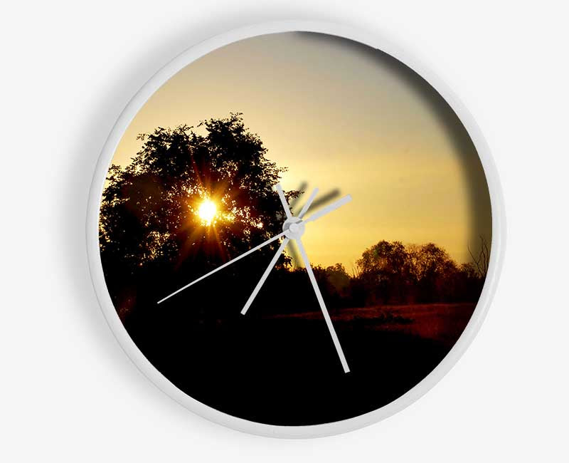 Sun Piercing Through The Tree Clock - Wallart-Direct UK