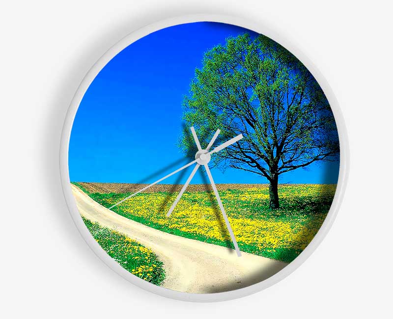 The Lonely Tree Road Clock - Wallart-Direct UK