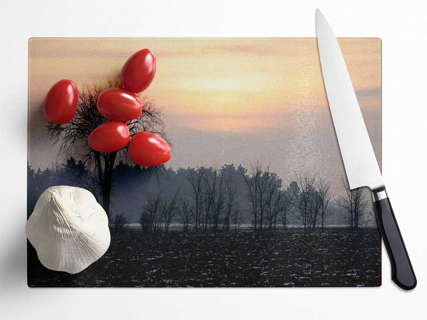 Yorkshire Dales Winter Glass Chopping Board