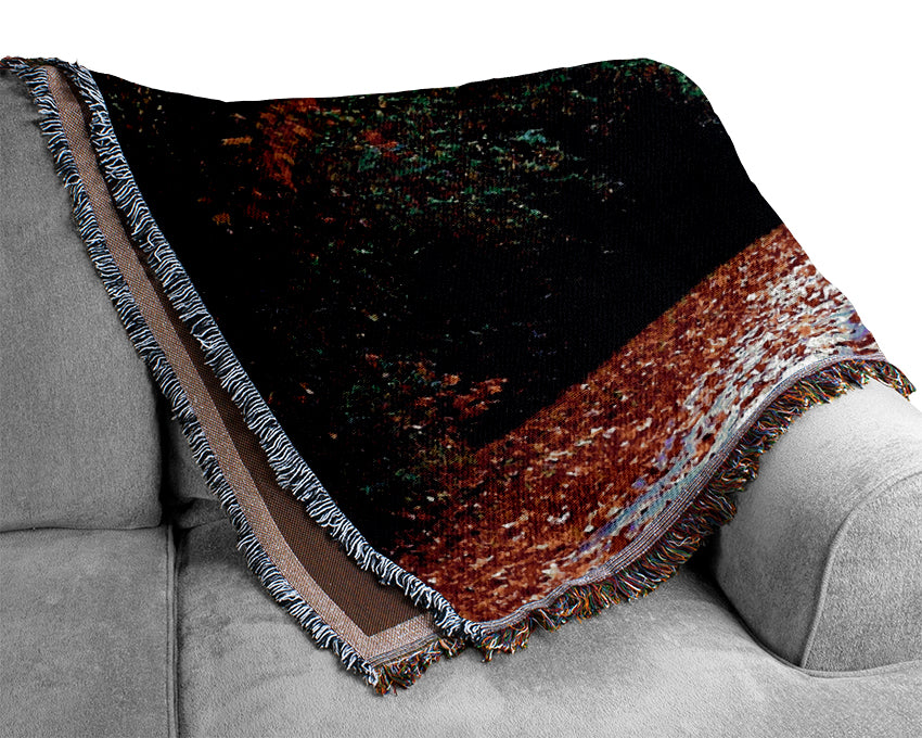 The Autumn Red Road Woven Blanket