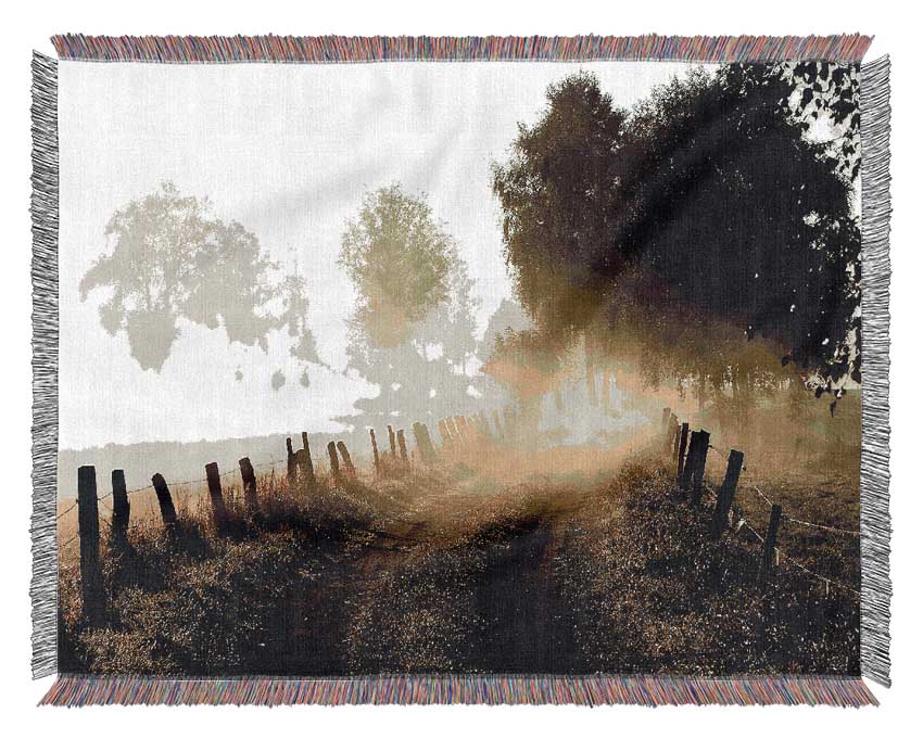 Country Lane Mist Woven Blanket