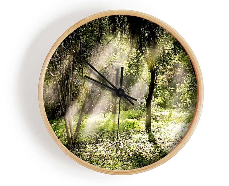 Mid Day Sun Through The Trees Clock - Wallart-Direct UK