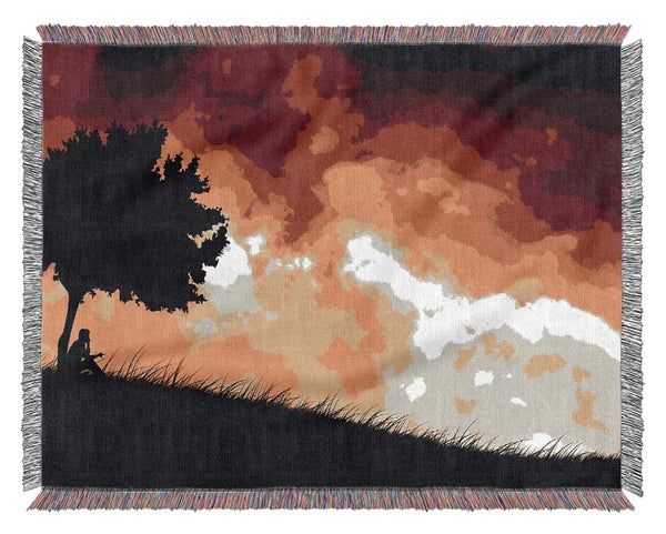 Fire Sky Red Woven Blanket