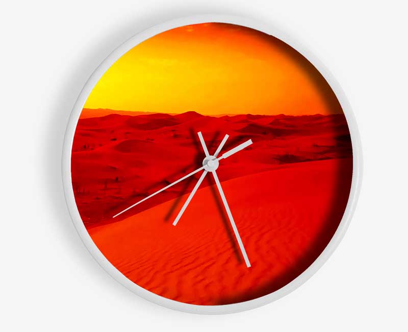 Stunning Orange Sun Blaze Ocean Clock - Wallart-Direct UK