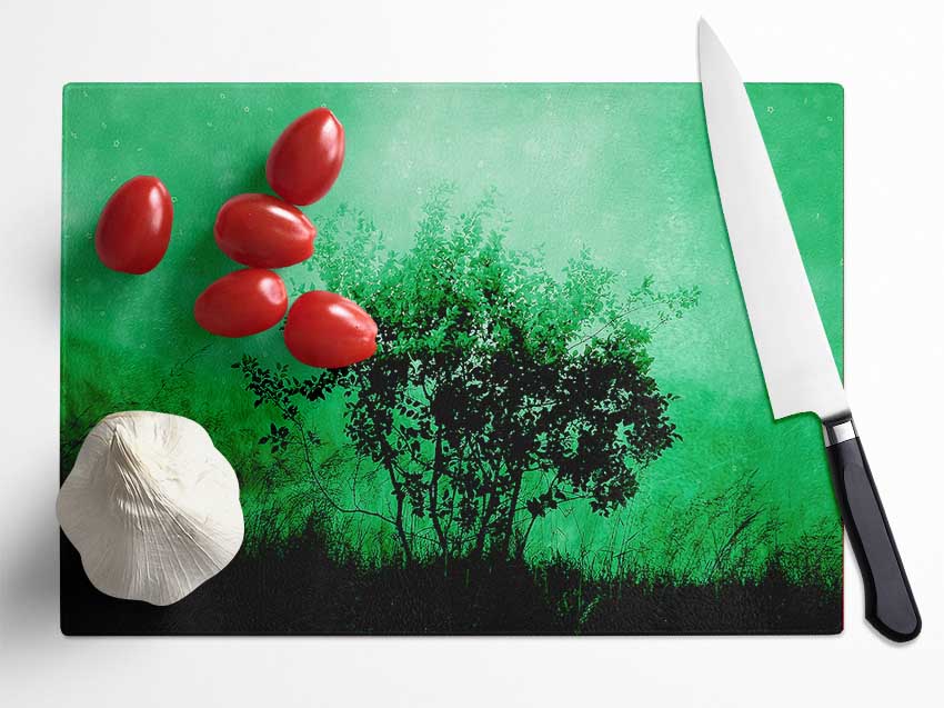 Emerald Tree Glass Chopping Board