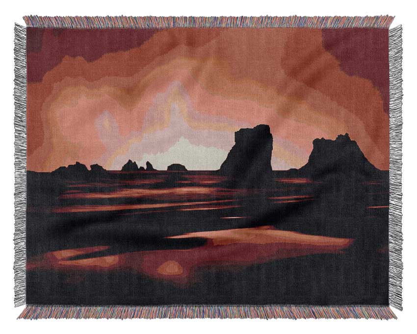 Red Night Sky Woven Blanket