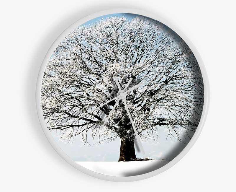 Snow Tree Clock - Wallart-Direct UK