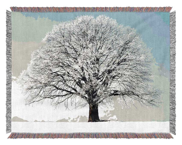 Snow Tree Woven Blanket