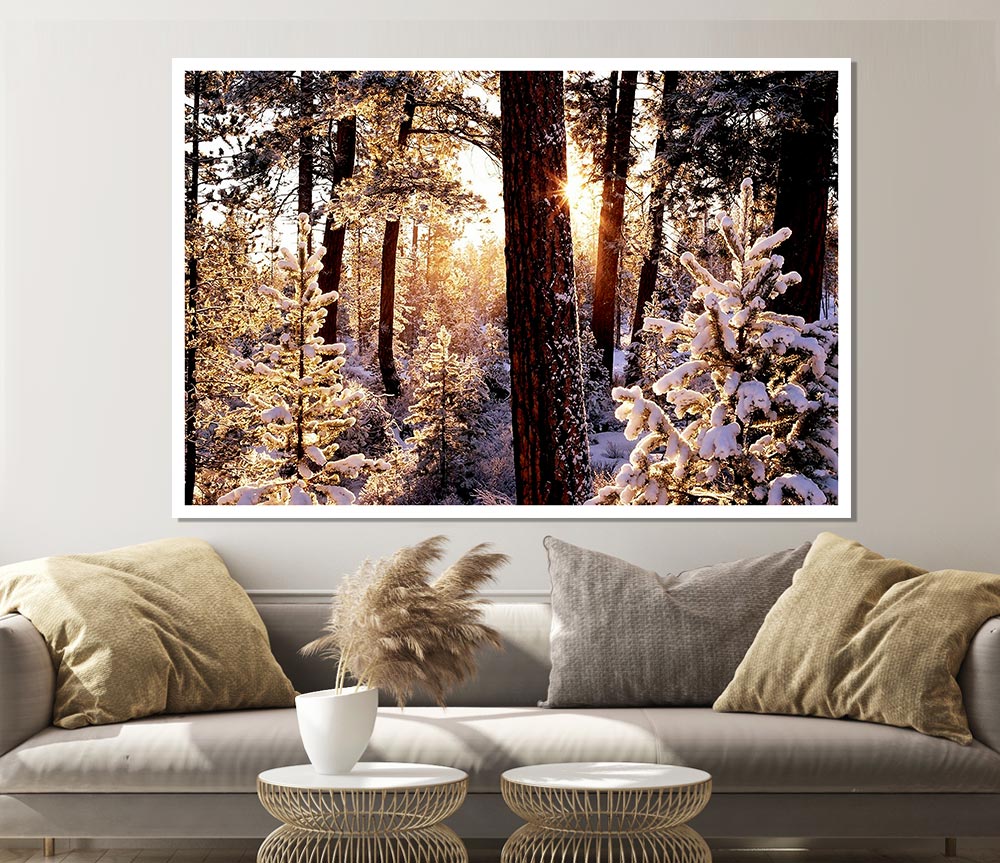 Winter Woodland Print Poster Wall Art