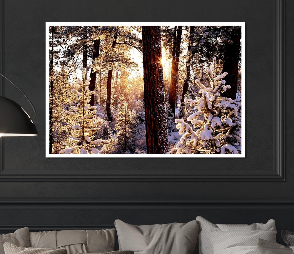 Winter Woodland Print Poster Wall Art