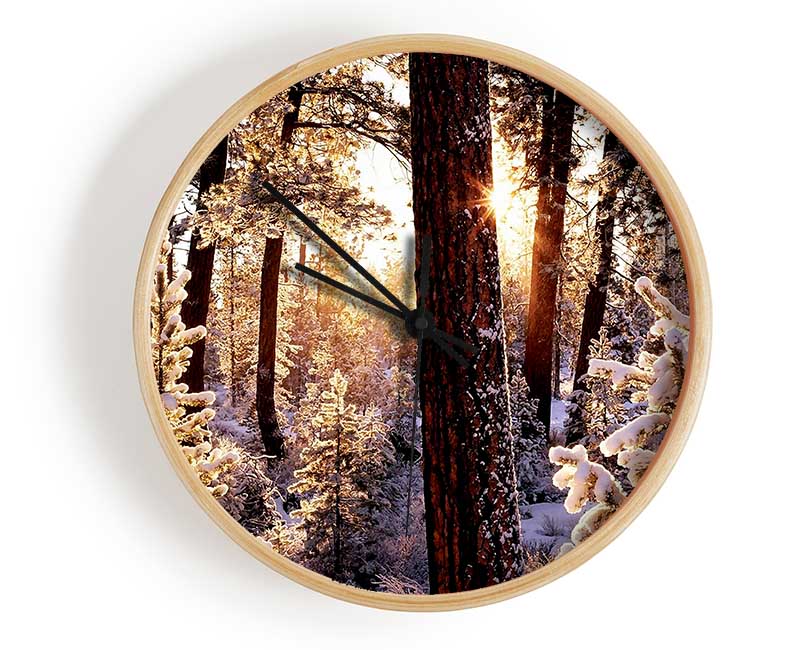 Winter Woodland Clock - Wallart-Direct UK