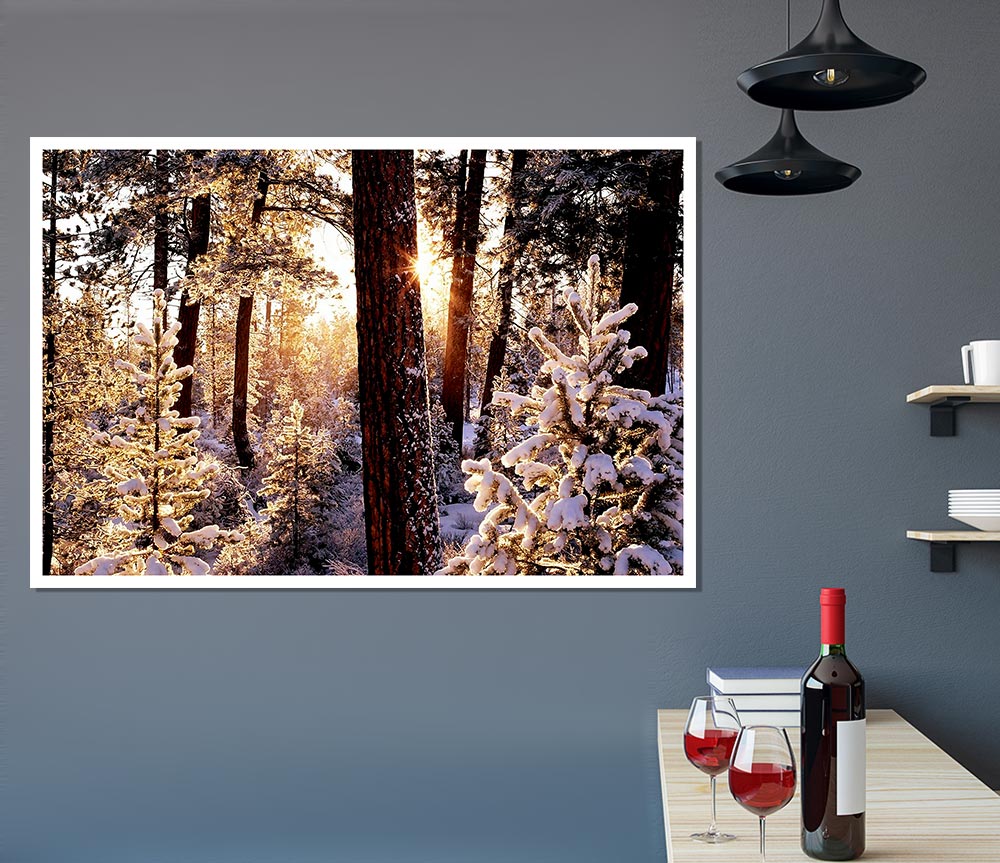 Winter Woodland Print Poster Wall Art