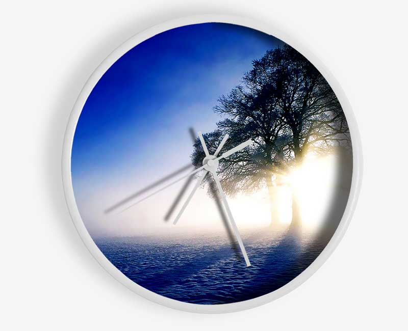 Misty Tree At Sunrise Clock - Wallart-Direct UK