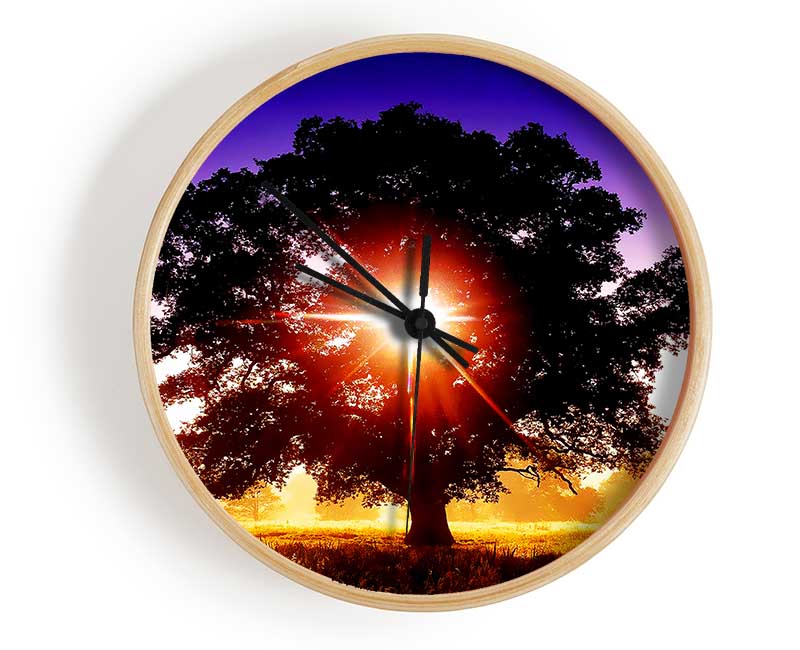 Sun Burst Through The Tree Clock - Wallart-Direct UK