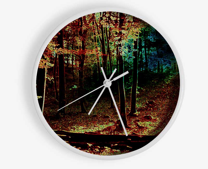 Rainbow Forrest 03 Clock - Wallart-Direct UK