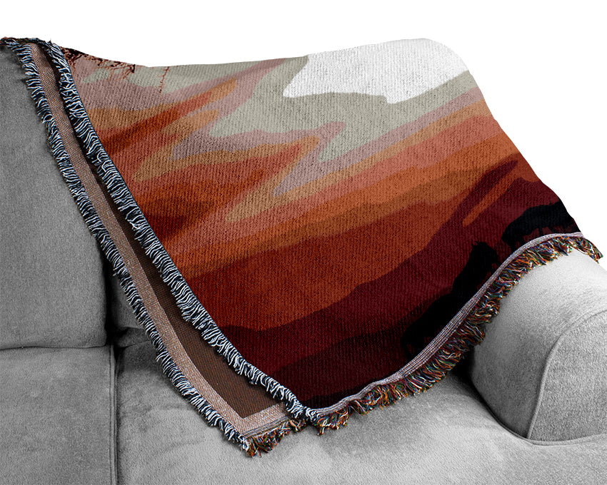 African Safari Red Woven Blanket