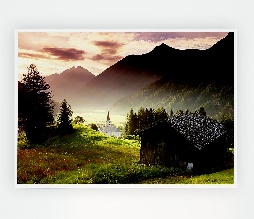 Valley Mist Print Poster Wall Art