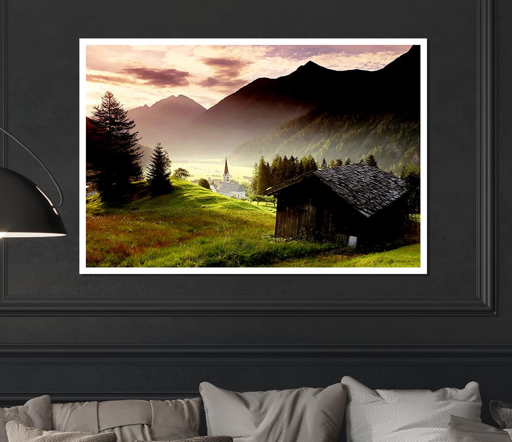 Valley Mist Print Poster Wall Art